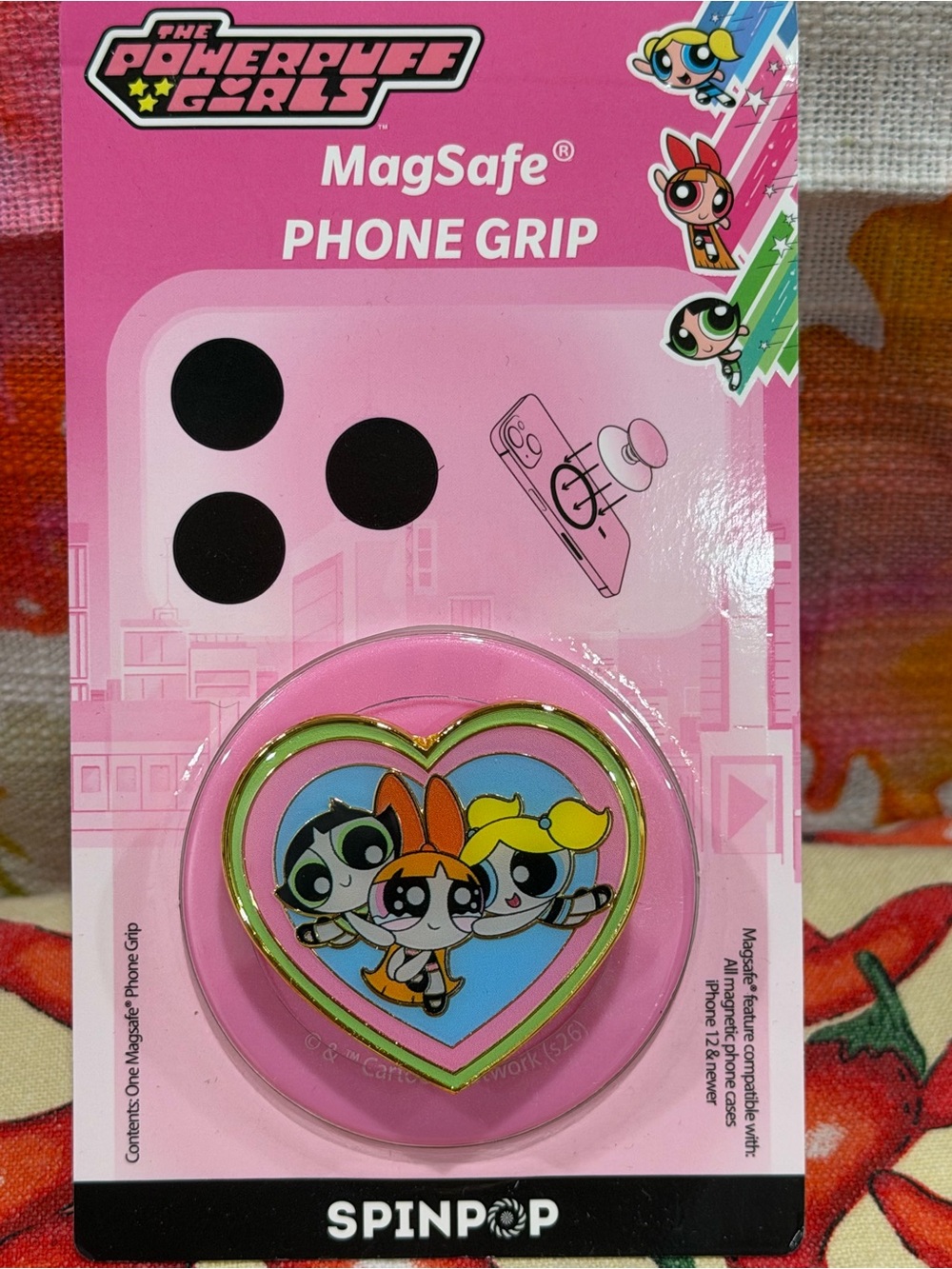 The Powerpuff Girls Heart MagSafe Phone Grip — Pink